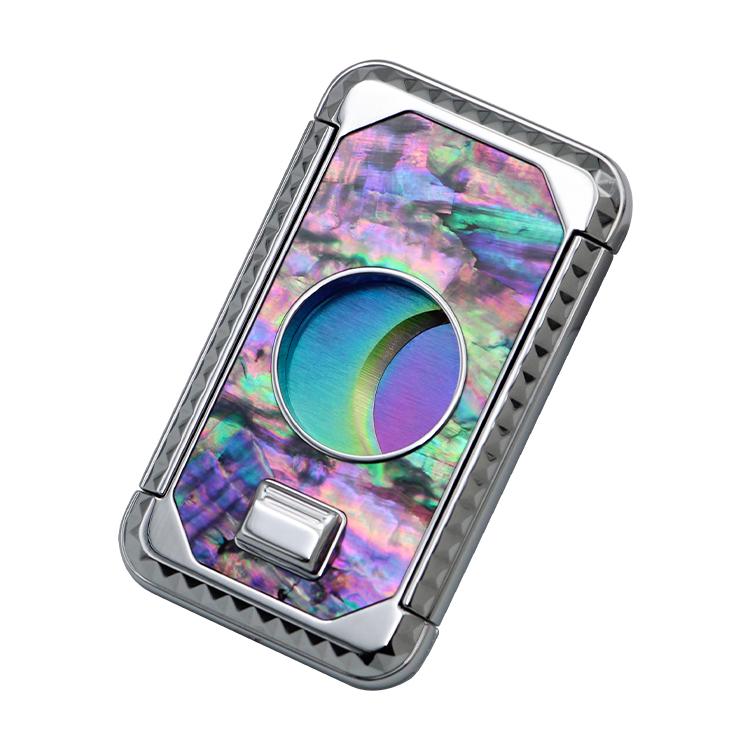 Mother of Pearl Semi-Automatic Cigar Cutter - Double Blade Stainless Steel