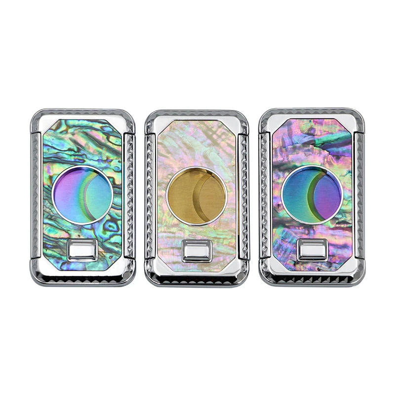 Mother of Pearl Semi-Automatic Cigar Cutter - Double Blade Stainless Steel