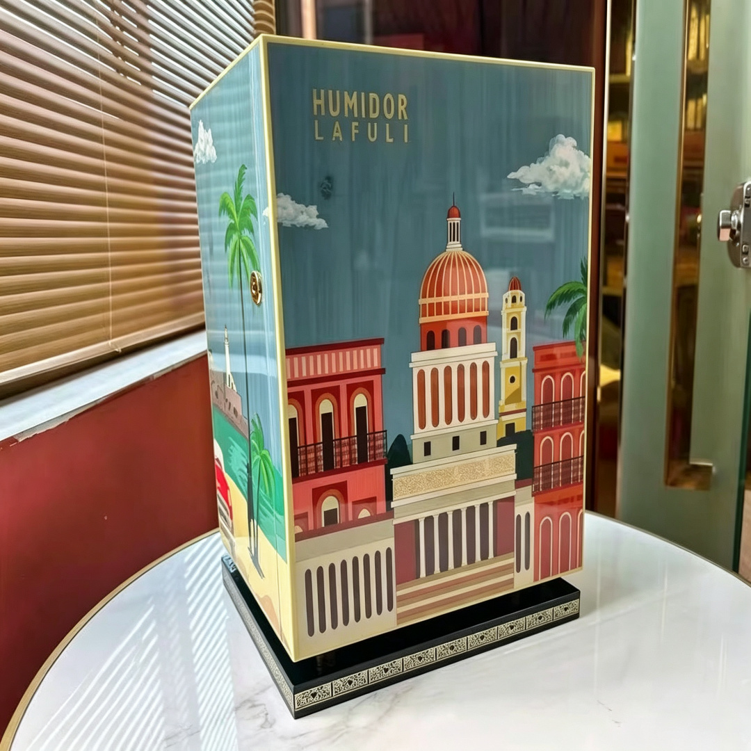 Havana Vertical Cigar Humidor Cabinet | 3 Cedar Drawers