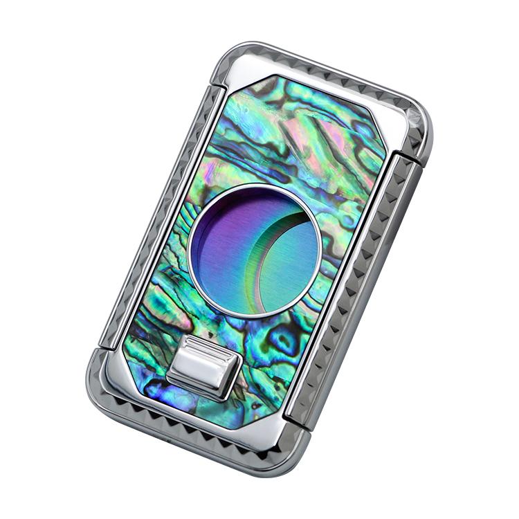 Mother of Pearl Semi-Automatic Cigar Cutter - Double Blade Stainless Steel
