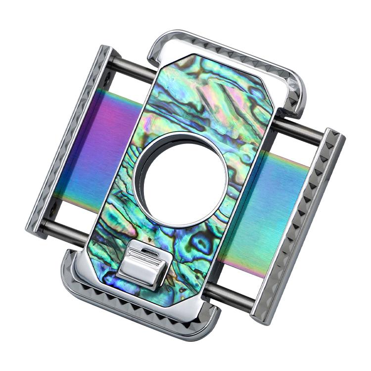 Mother of Pearl Semi-Automatic Cigar Cutter - Double Blade Stainless Steel